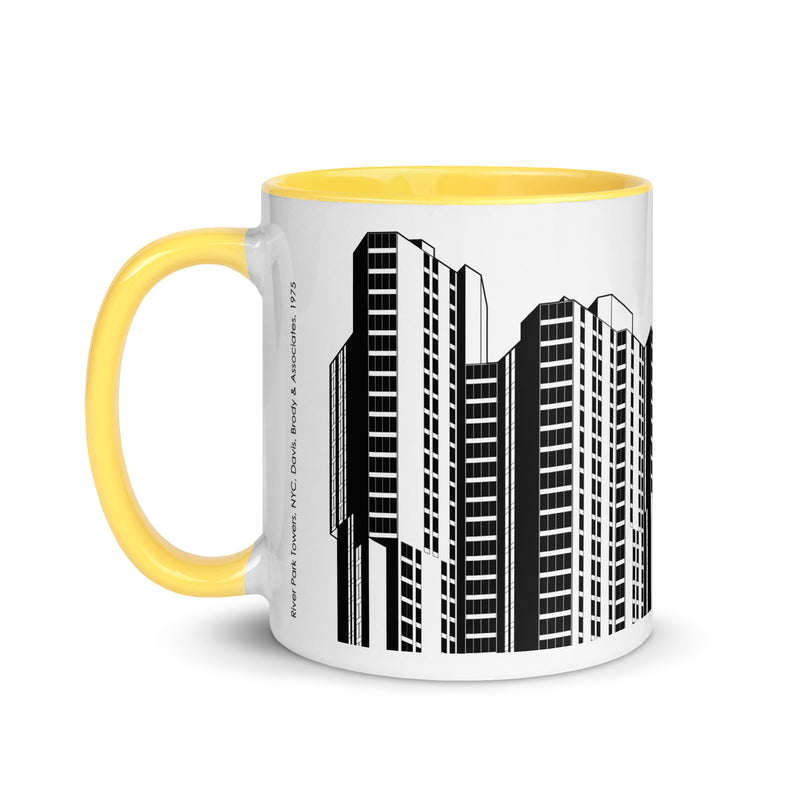 River Park Tower Different Coloured Mugs