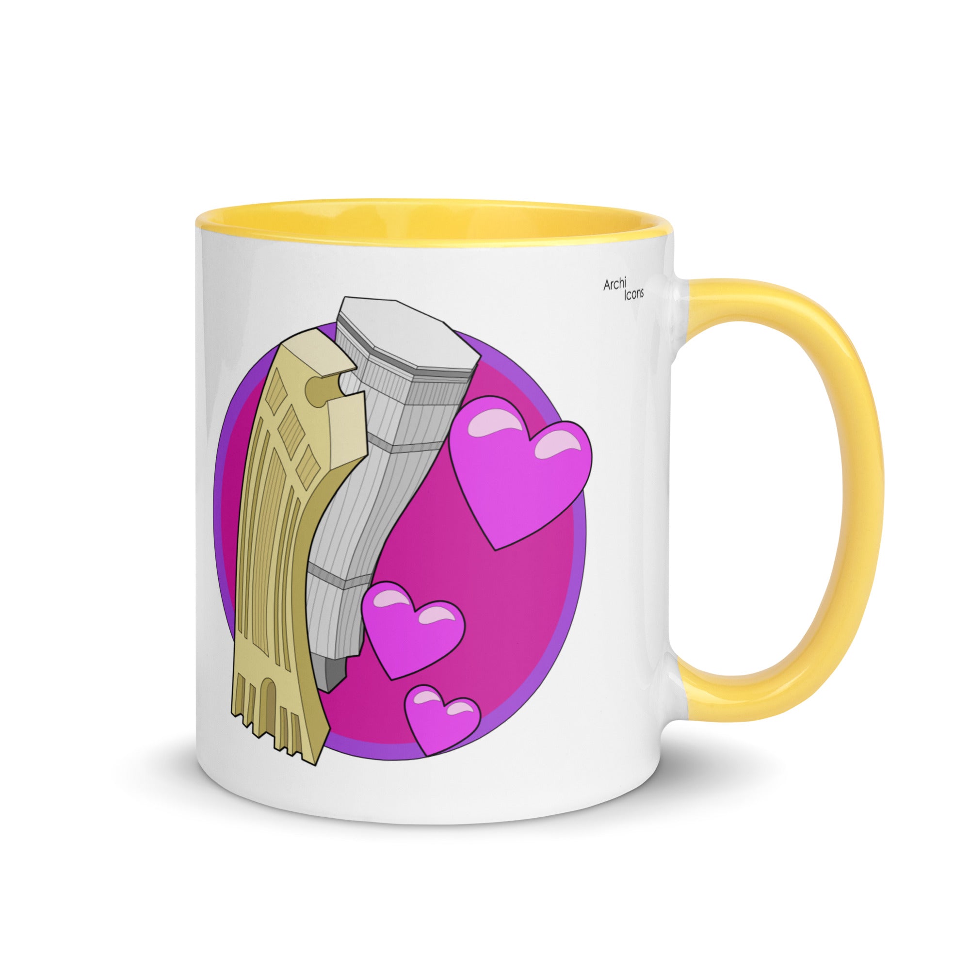 Stylistic Love Affair Mugs with Colour Inside