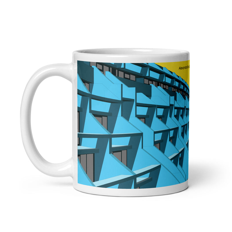 Alexandra Road Estate Blue & Yellow Mugs