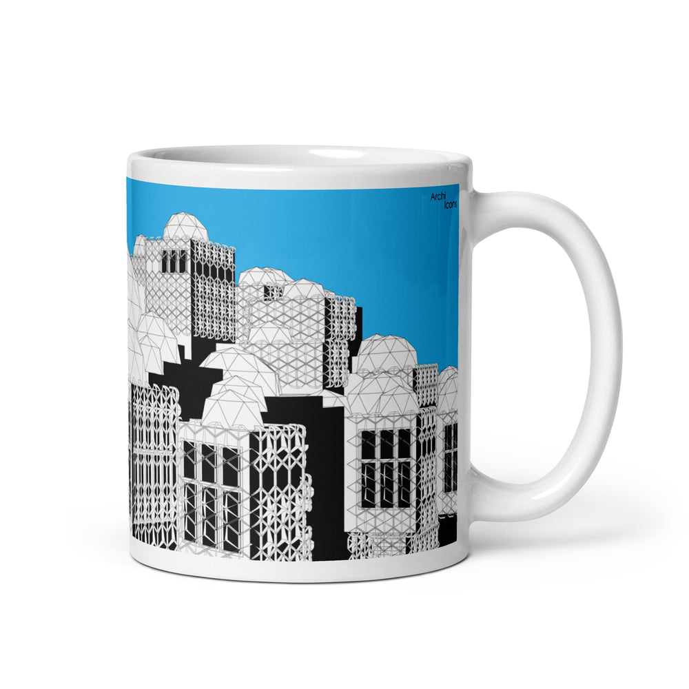 National Library of Kosovo Blue Mugs