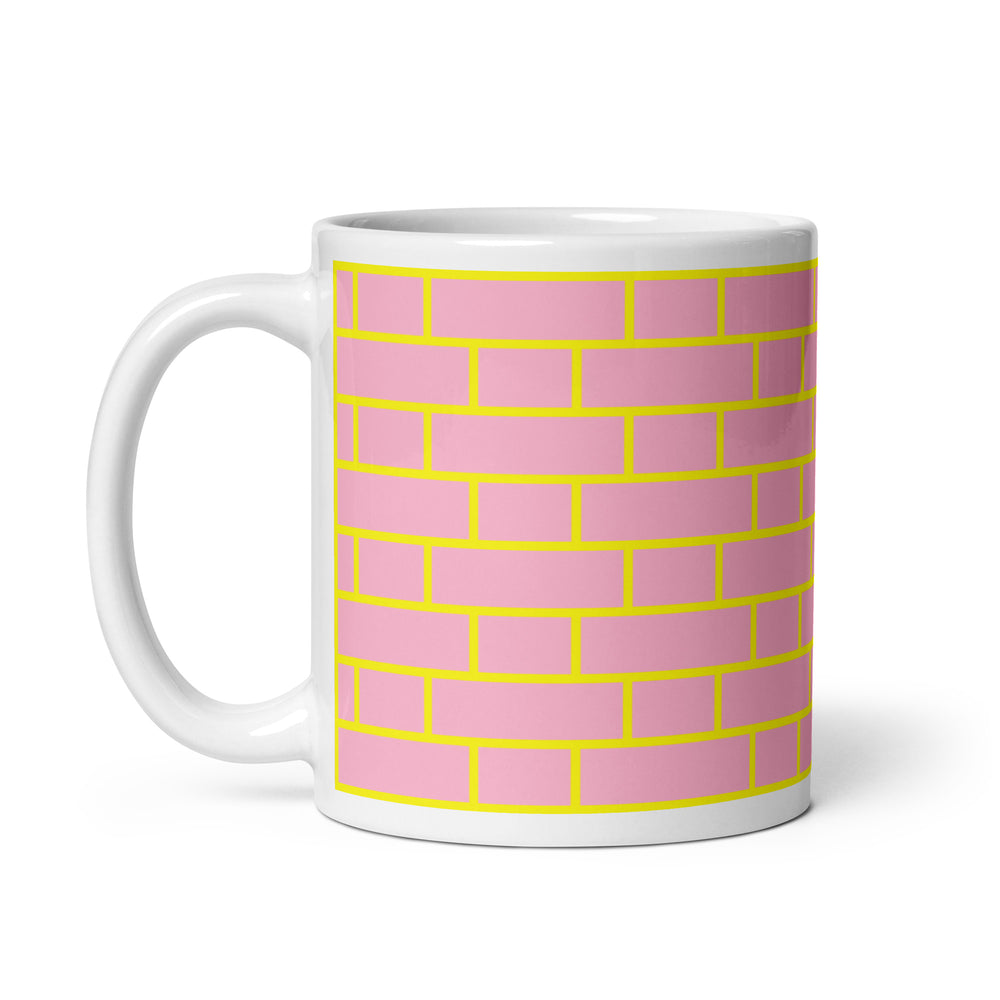 Flemish Bond Pink & Yellow Hatch Mugs