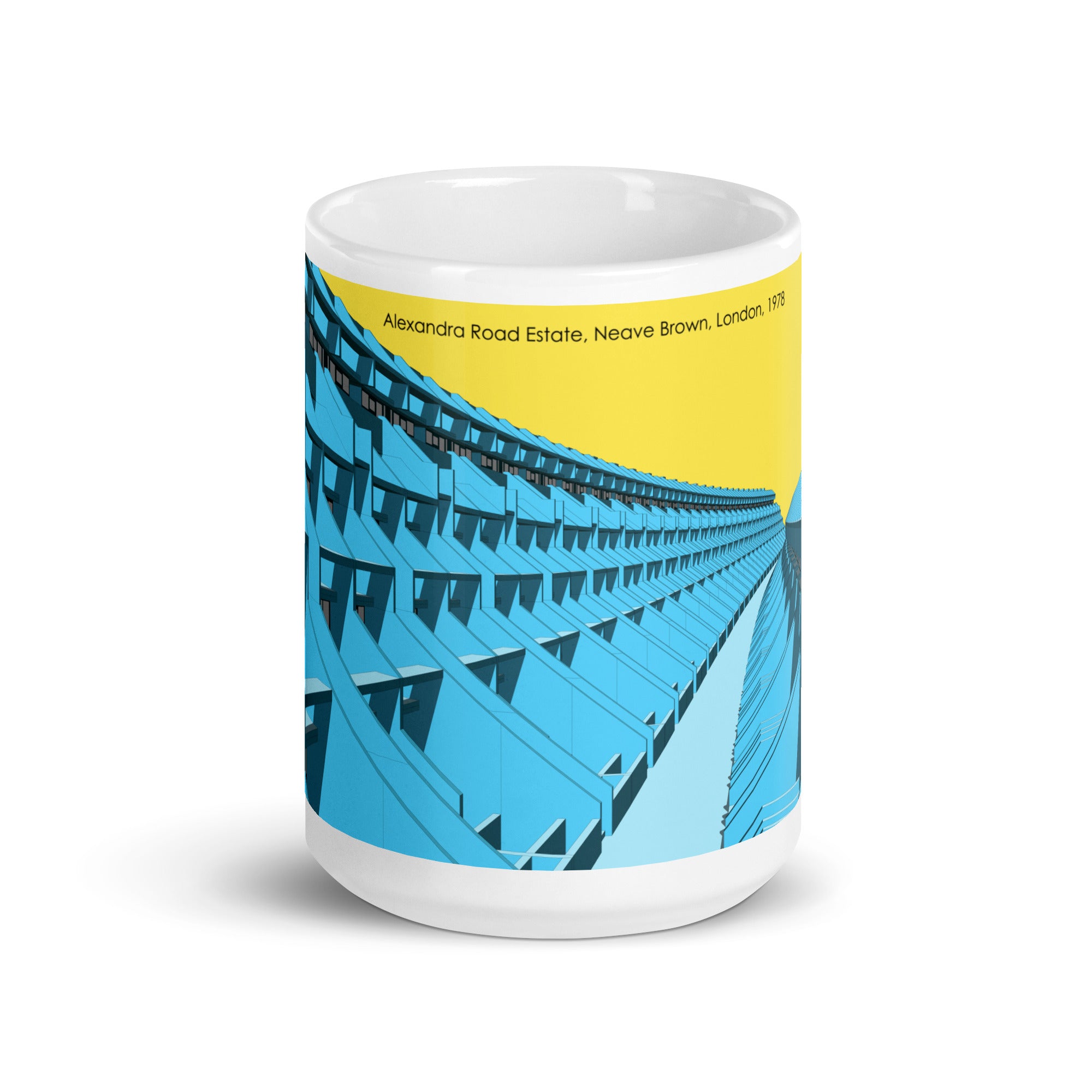 Alexandra Road Estate Blue & Yellow Mugs