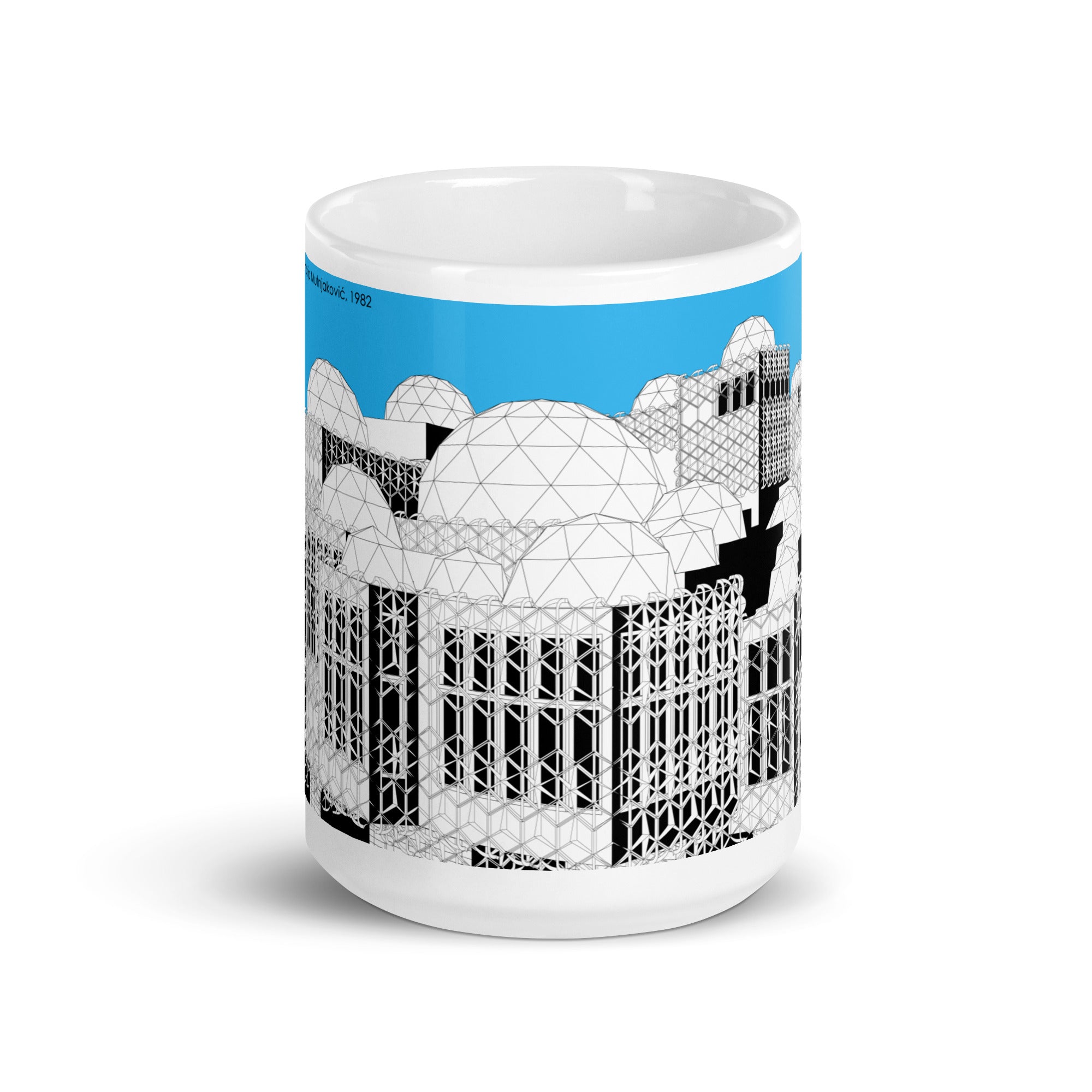 National Library of Kosovo Blue Mugs