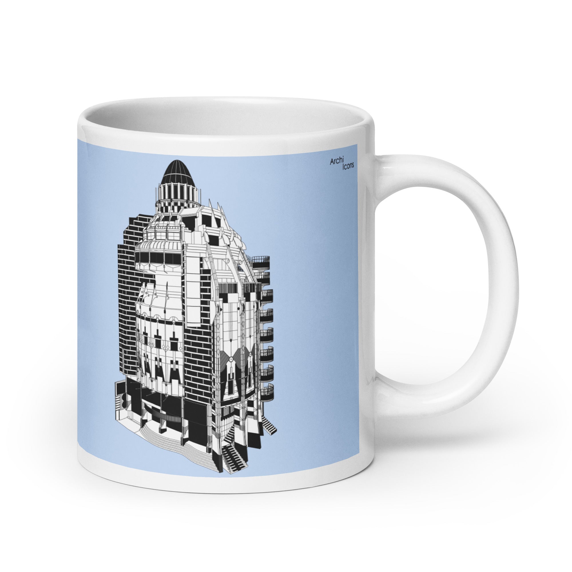 Humax Pavilion Black & White Illustration Mugs