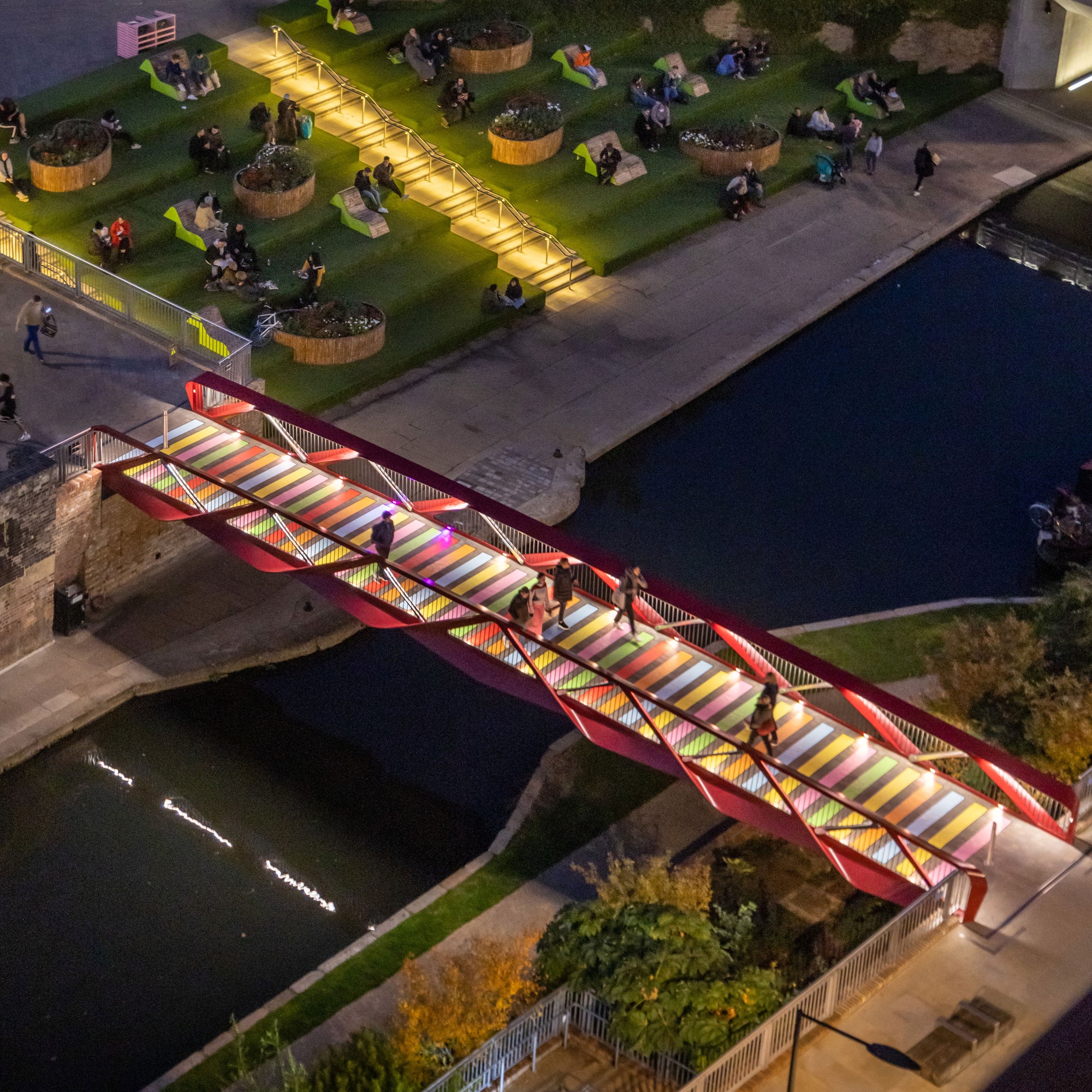 Colour Barcode bridge in King's Cross by Adam Nathaniel Furman