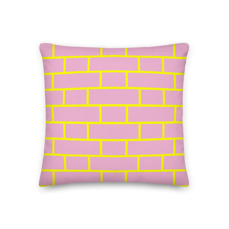 Pink & Yellow Flemish Bond Brick Cushions