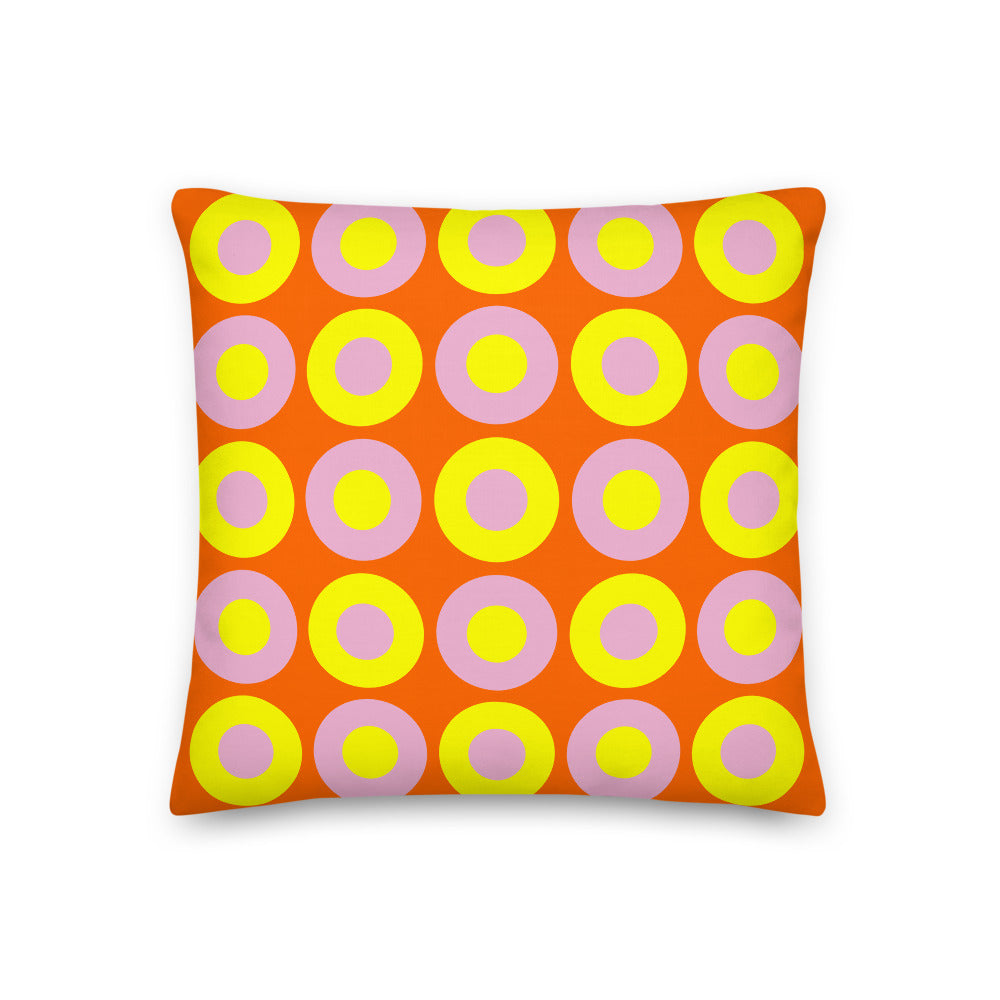 Tiger Orange, Yellow & Pink Chromadot Cushions (45*45cm, 50*30cm, Or 55*55cm)