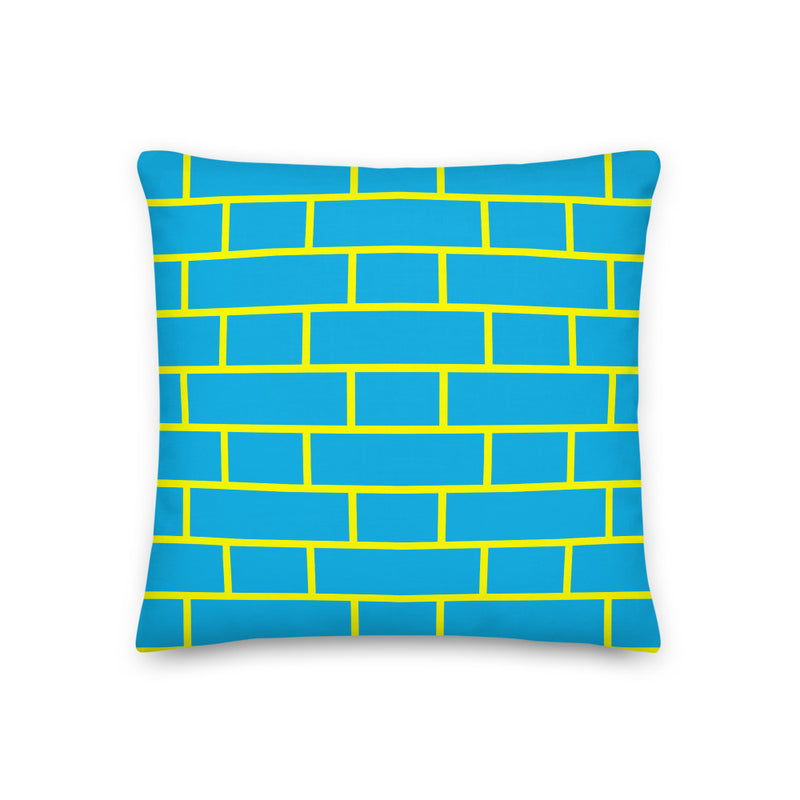 Blue & Yellow Flemish Bond Brick Cushions