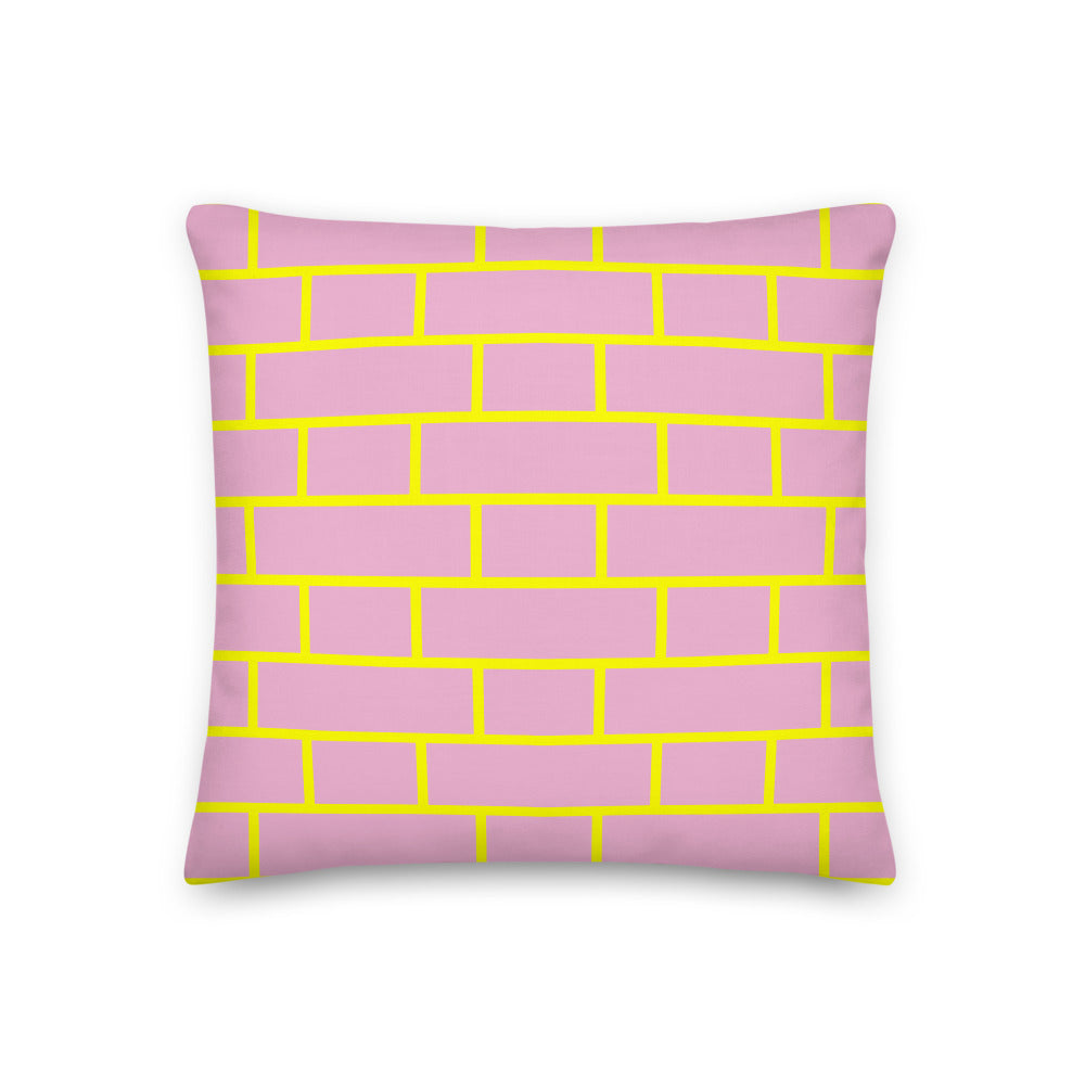 Pink & Yellow Flemish Bond Brick Cushions