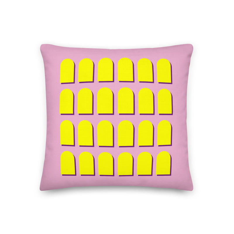 Pink Ground & Yellow Arches Cushions