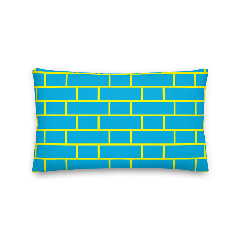 Blue & Yellow Flemish Bond Brick Cushions