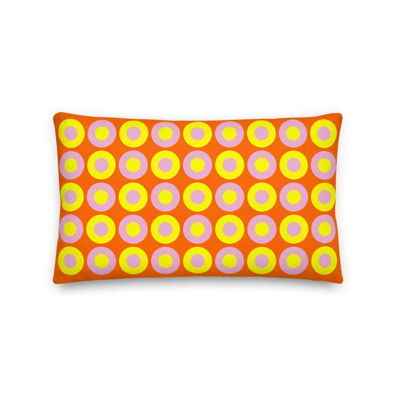Tiger Orange, Yellow & Pink Chromadot Cushions (45*45cm, 50*30cm, Or 55*55cm)