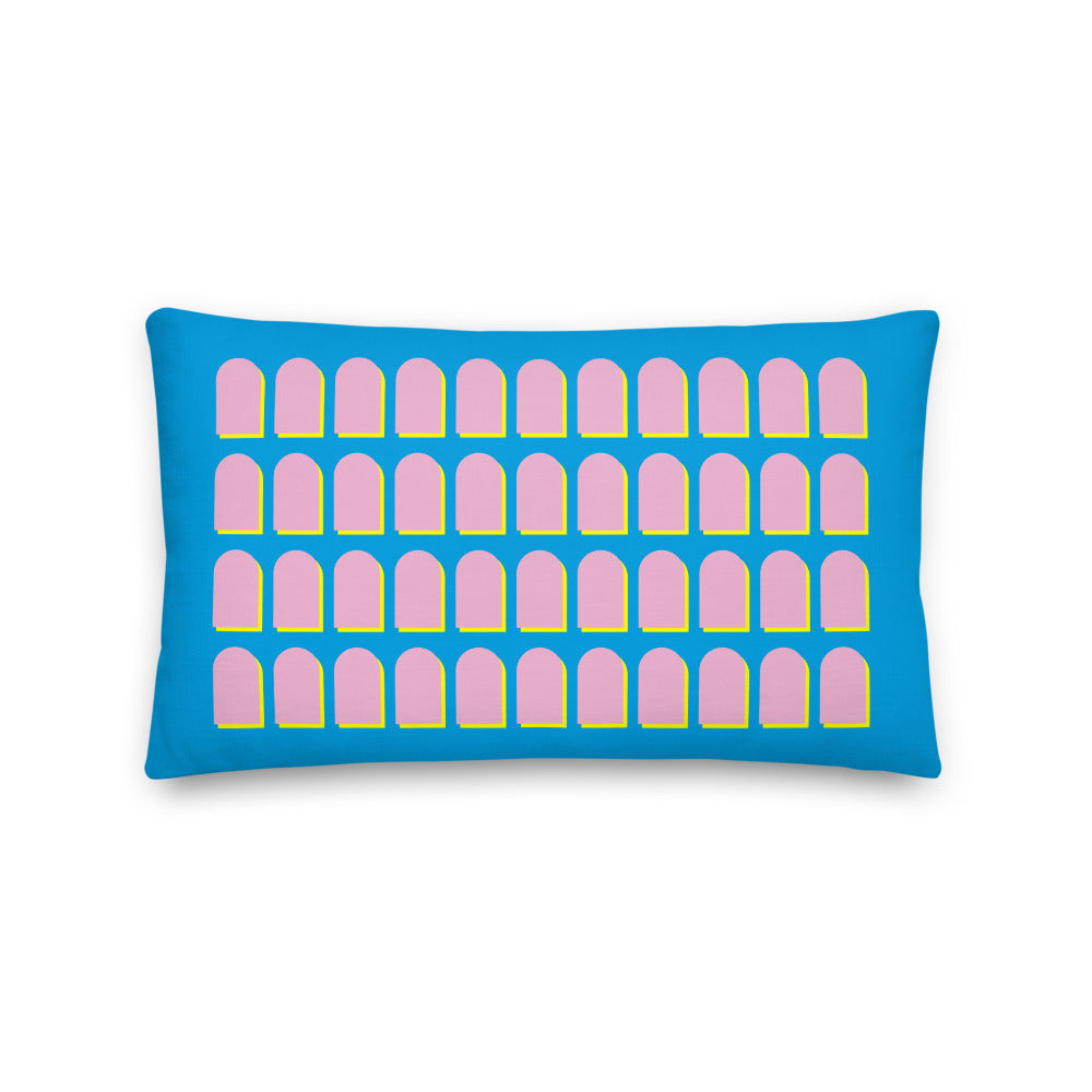 Blue Ground & Pink Arches Cushions