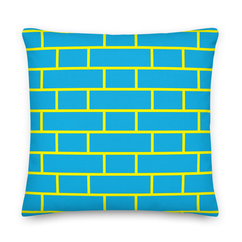 Blue & Yellow Flemish Bond Brick Cushions