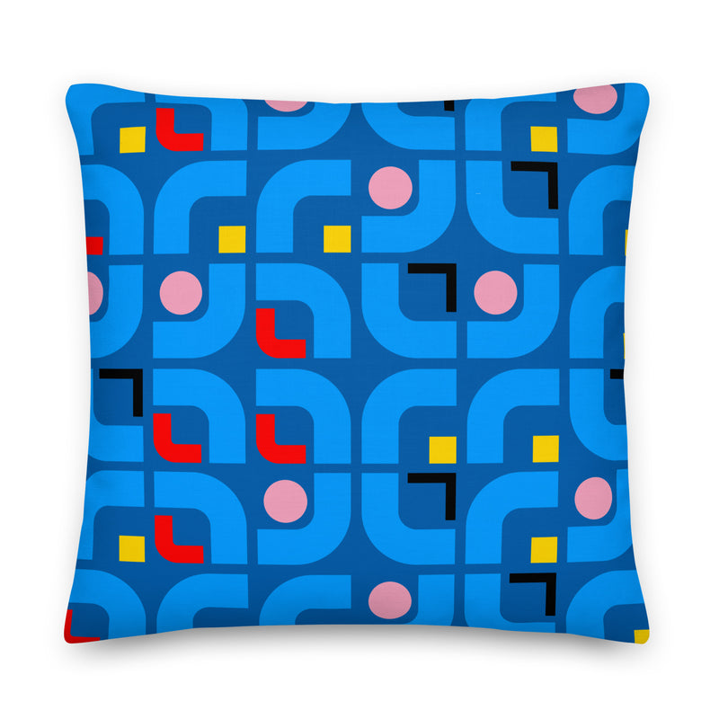 "Innovative Elizabeth Line" Deep Blue Cushions