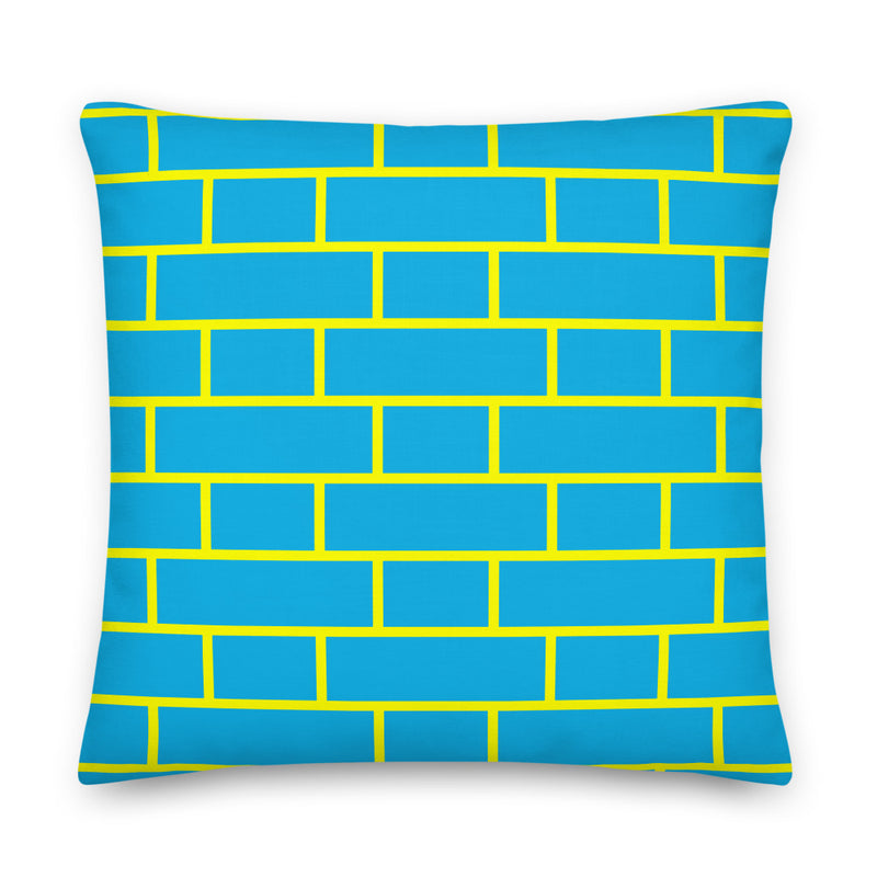 Blue & Yellow Flemish Bond Brick Cushions