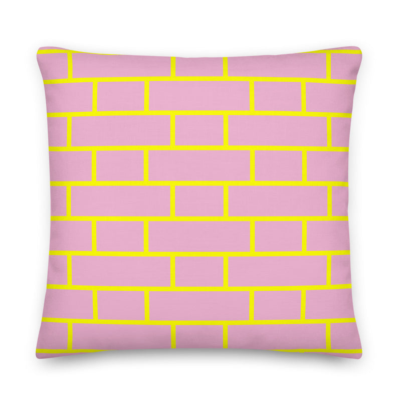 Pink & Yellow Flemish Bond Brick Cushions