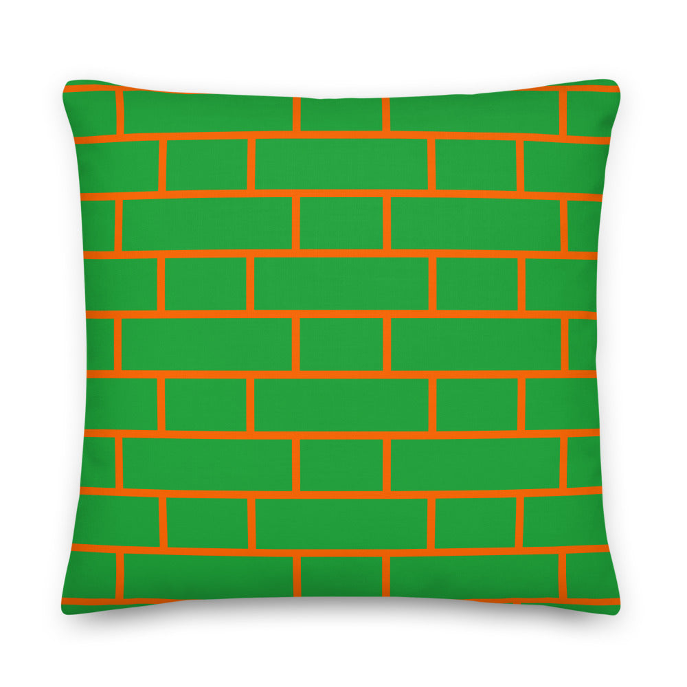 Green & Orange Flemish Bond Brick Cushions