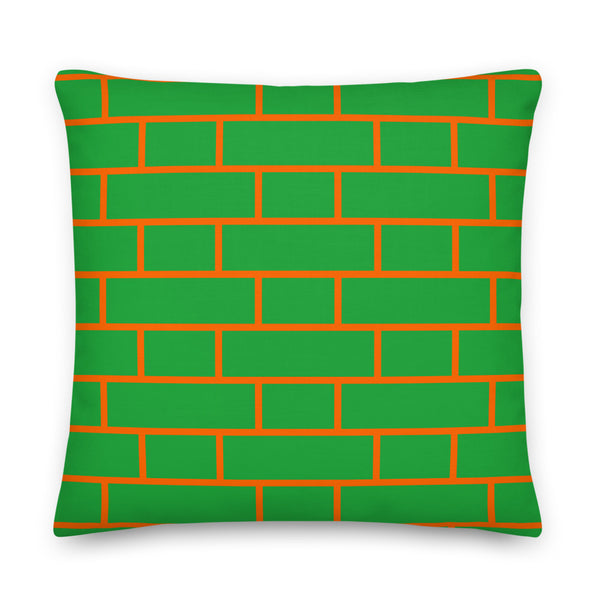 Green & Orange Flemish Bond Brick Cushions
