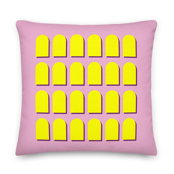 Pink Ground & Yellow Arches Cushions
