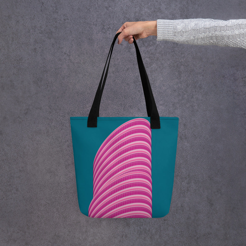 Lipstick Building Tote Bags
