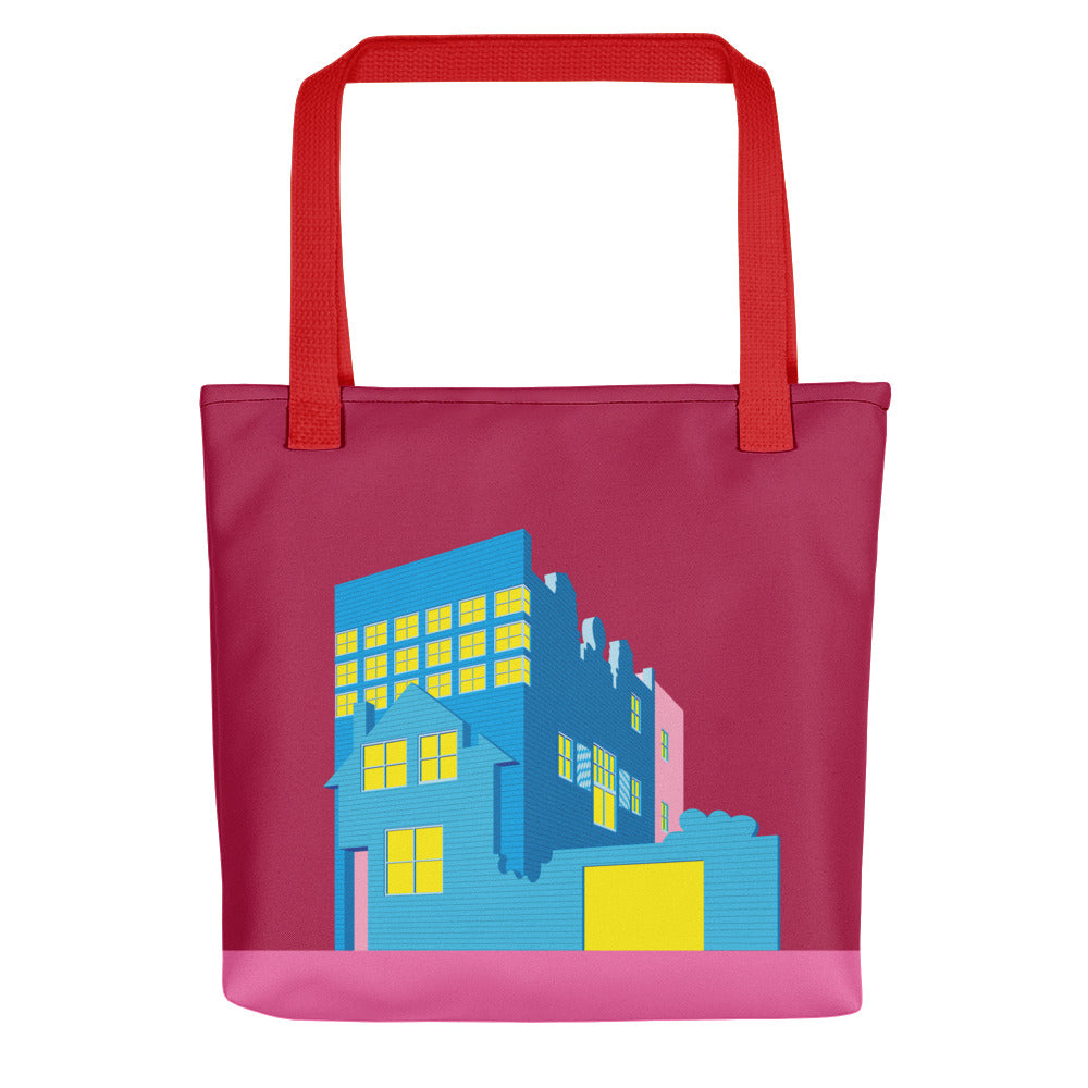 Blue House Tote Bags