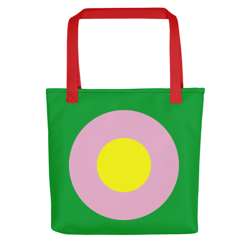 Emerald Green, Yellow & Pink Single Chromadot Tote Bag