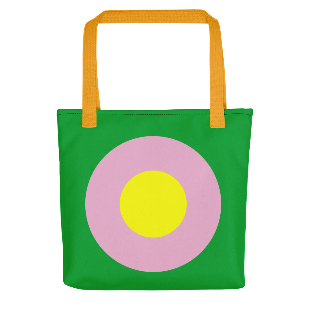 Emerald Green, Yellow & Pink Single Chromadot Tote Bag