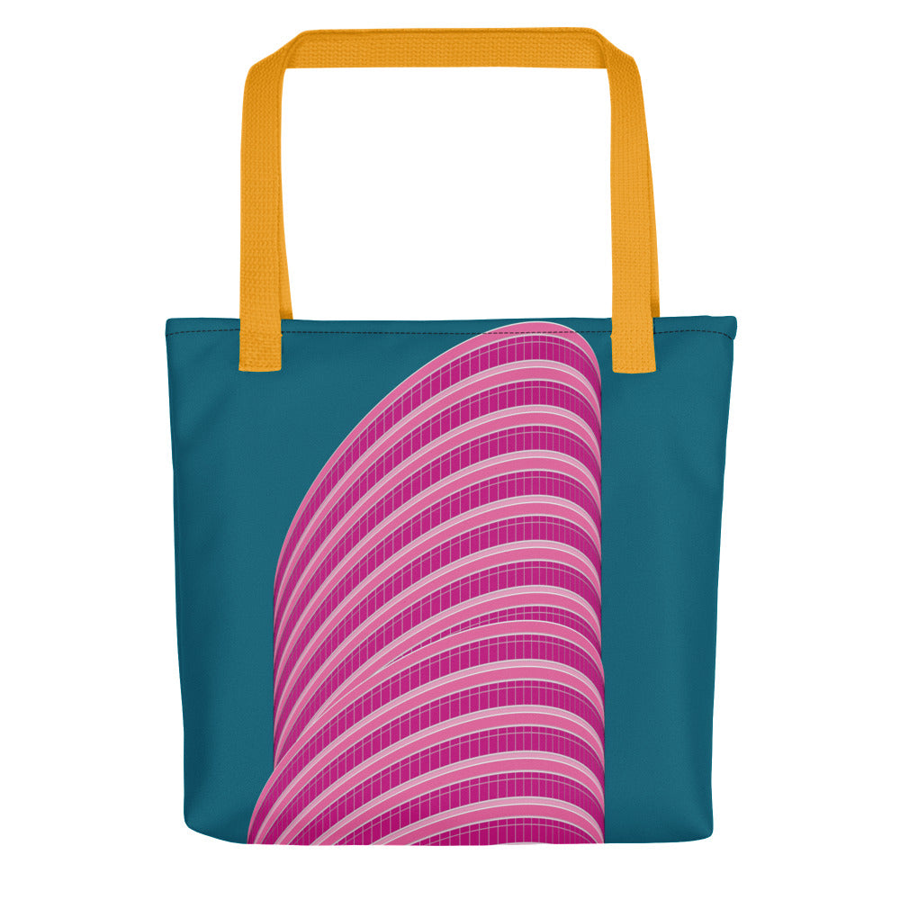 Lipstick Building Tote Bags