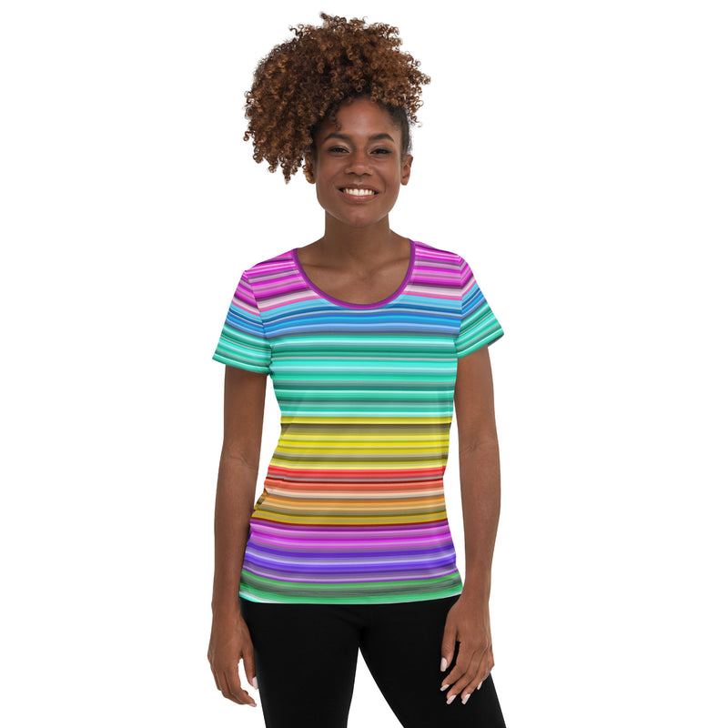Colour Gradient Print Women's Athletic T-Shirt