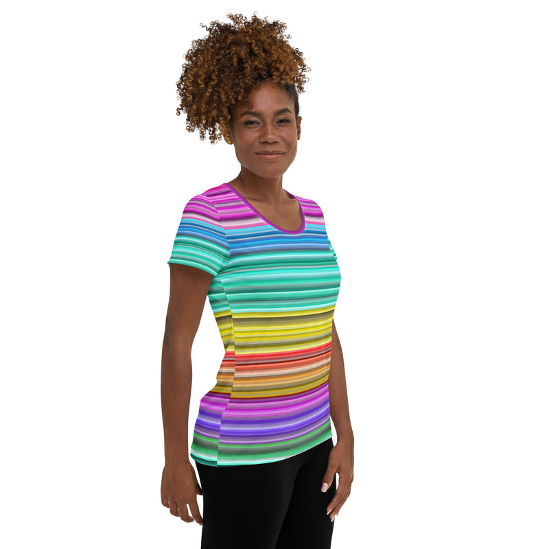 Colour Gradient Print Women's Athletic T-Shirt