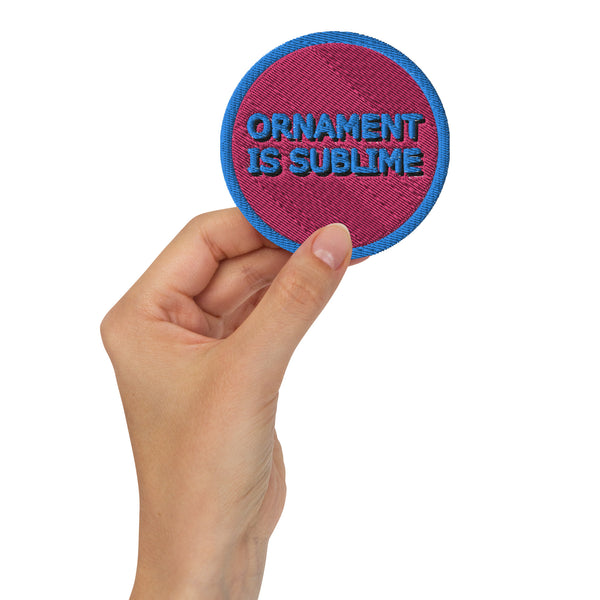 Ornament Is Sublime Pink & Blue Embroidered Patch