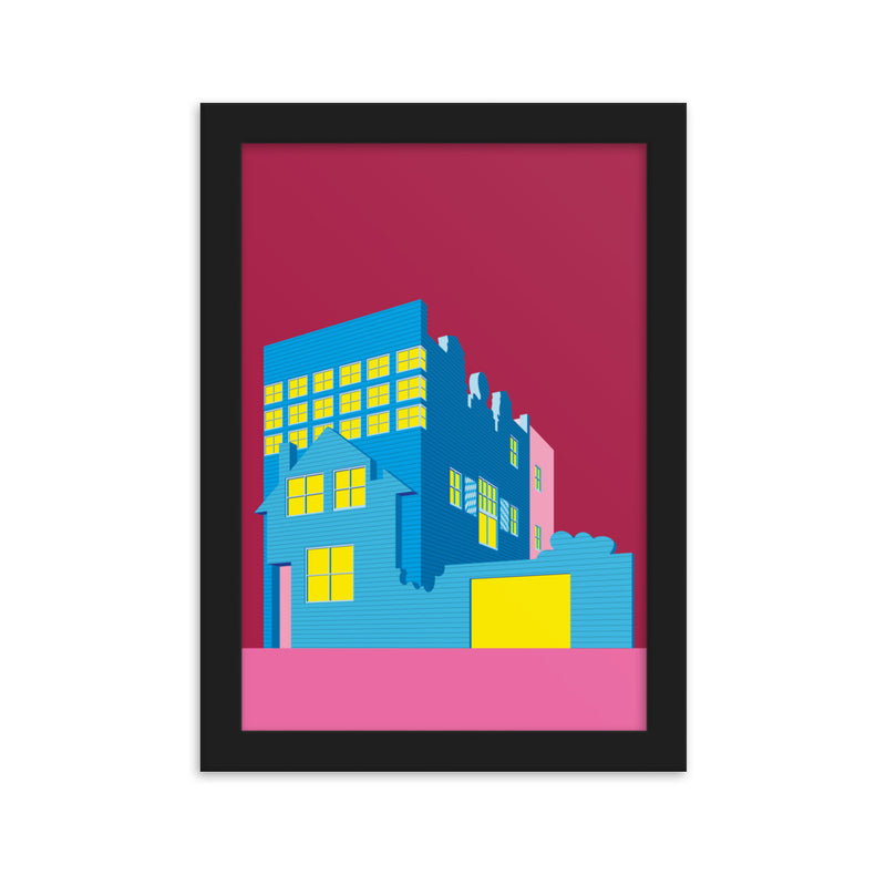 Blue House Framed Print