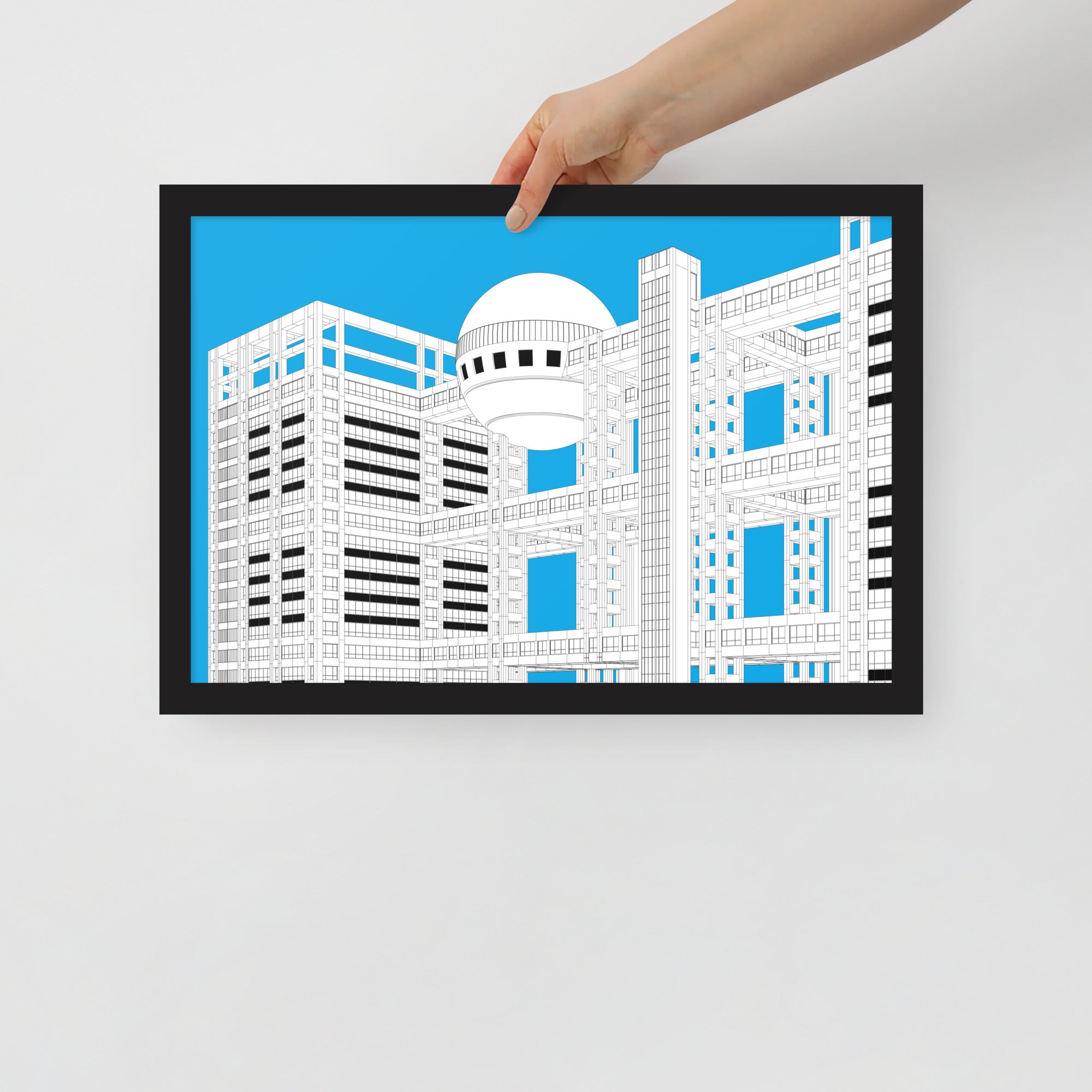 Fuji Broadcasting Center Framed Prints