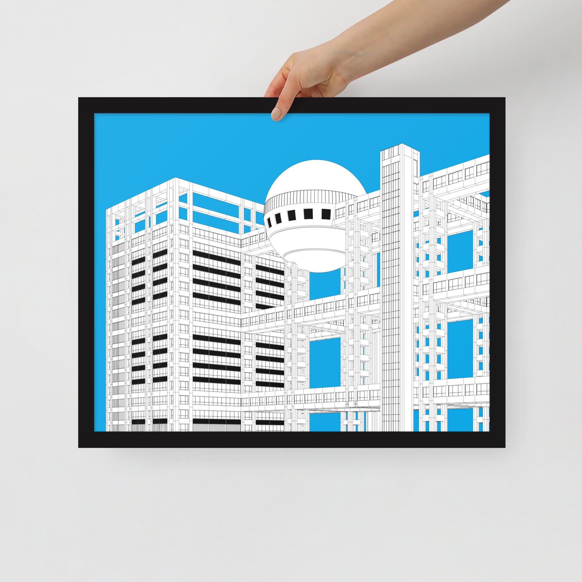 Fuji Broadcasting Center Framed Prints