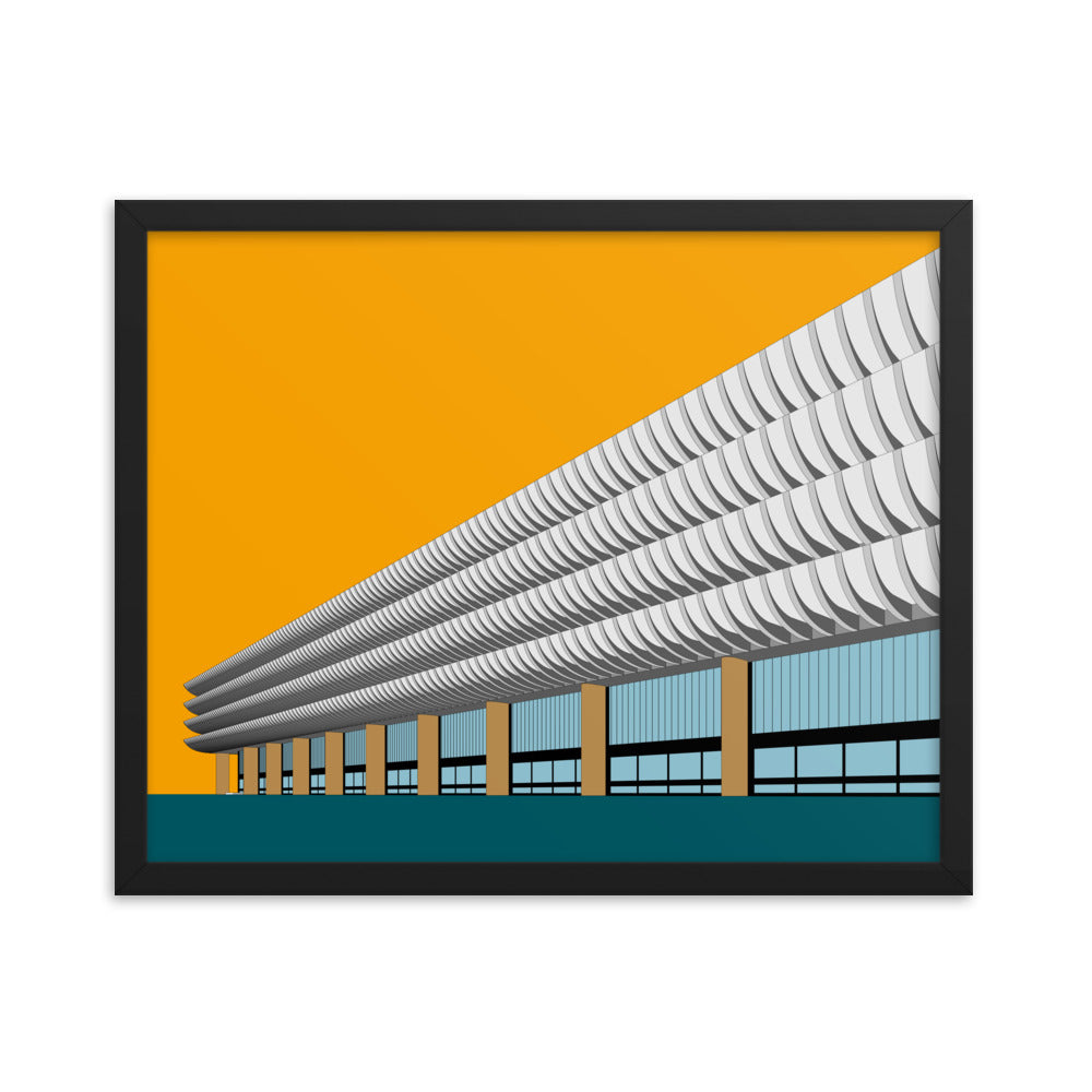 Preston Bus Station Orange Framed Prints