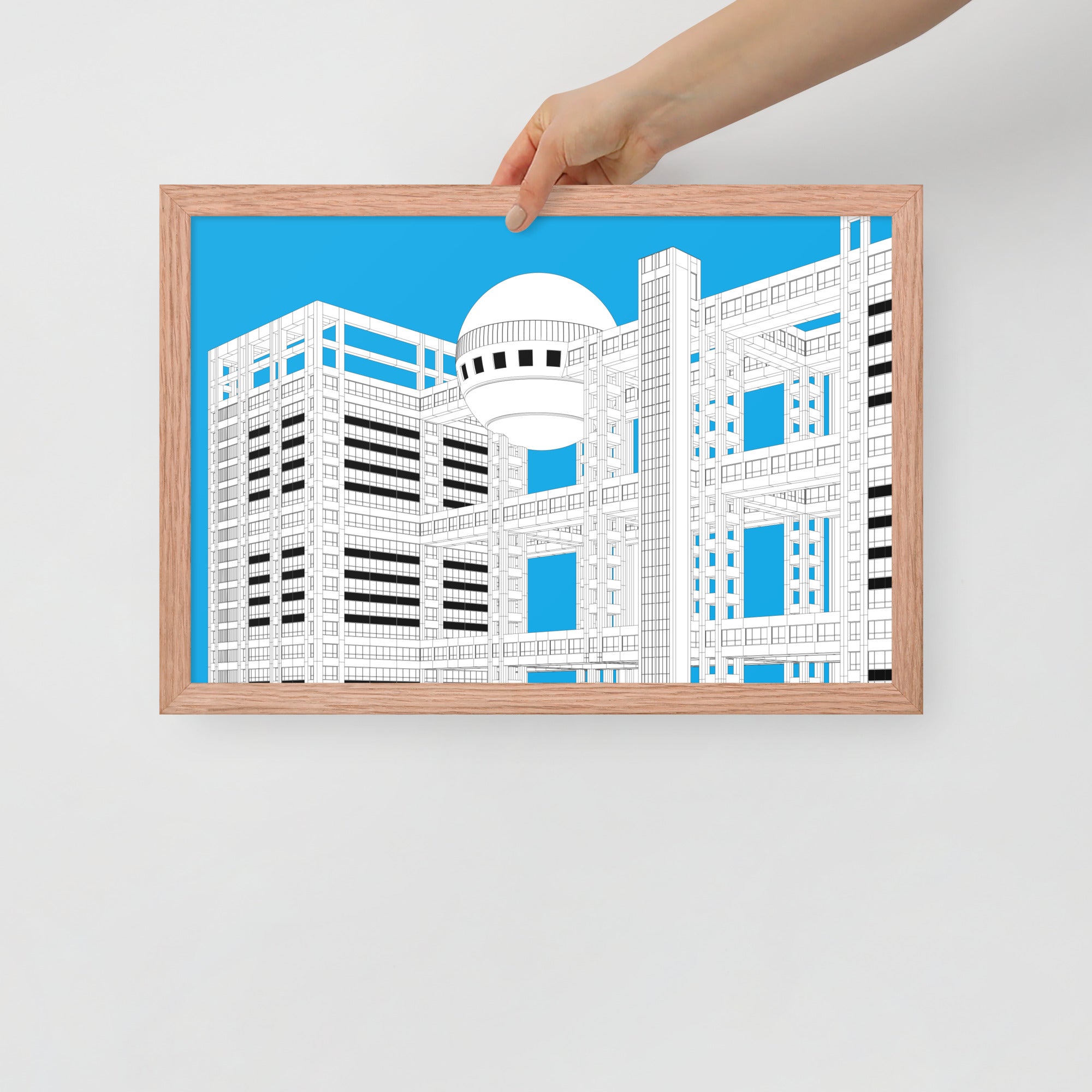 Fuji Broadcasting Center Framed Prints