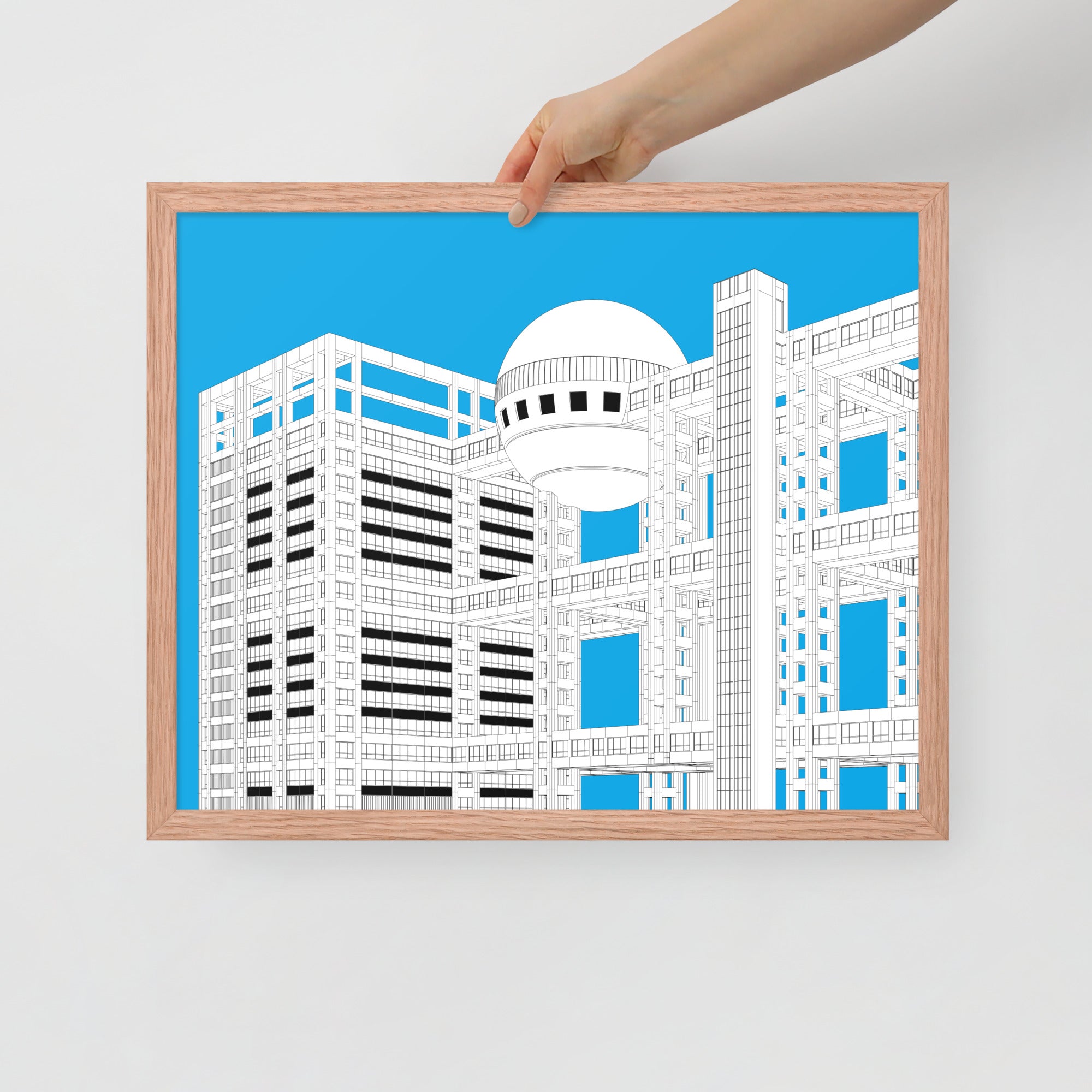 Fuji Broadcasting Center Framed Prints