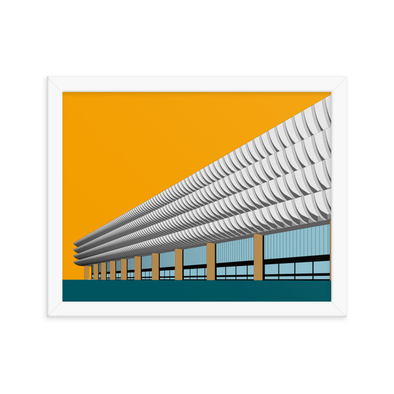 Preston Bus Station Orange Framed Prints