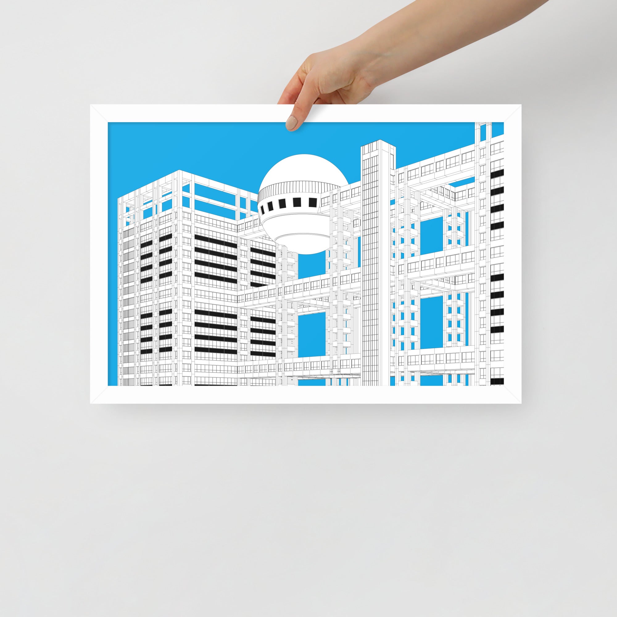 Fuji Broadcasting Center Framed Prints