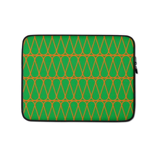 Green & Orange Well-Insulated Laptop Cases (15" And 13")