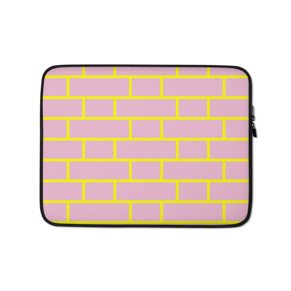 Pink & Yellow Flemish Bond Brick Laptop Cases (15" And 13")