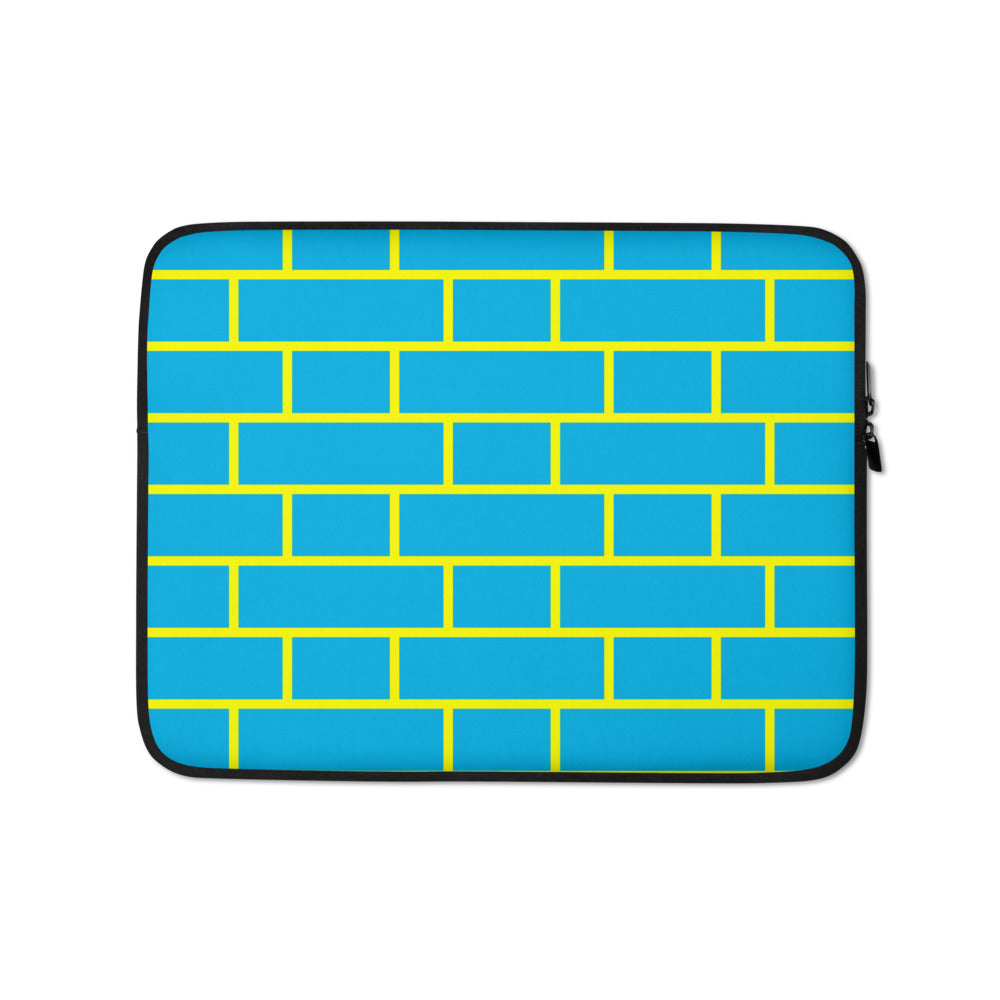 Blue & Yellow Flemish Bond Brick Hatch Laptop Sleeves