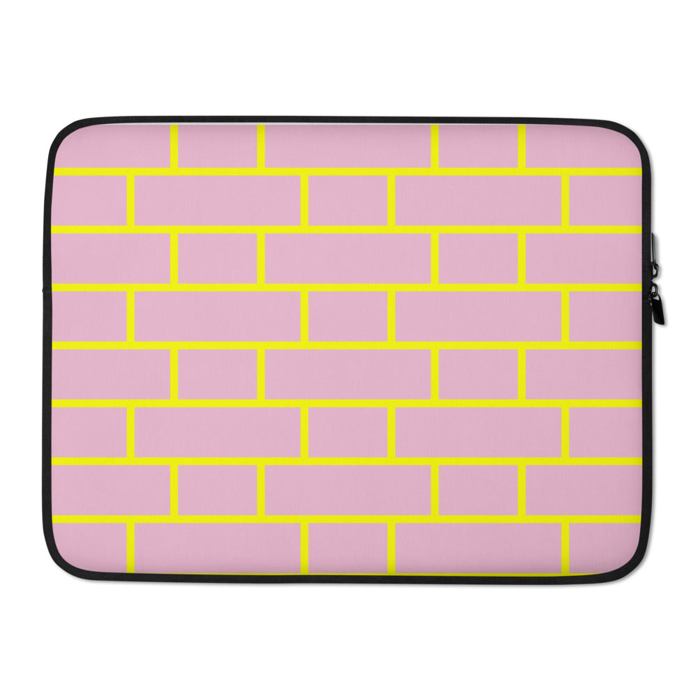 Pink & Yellow Flemish Bond Brick Laptop Cases (15" And 13")