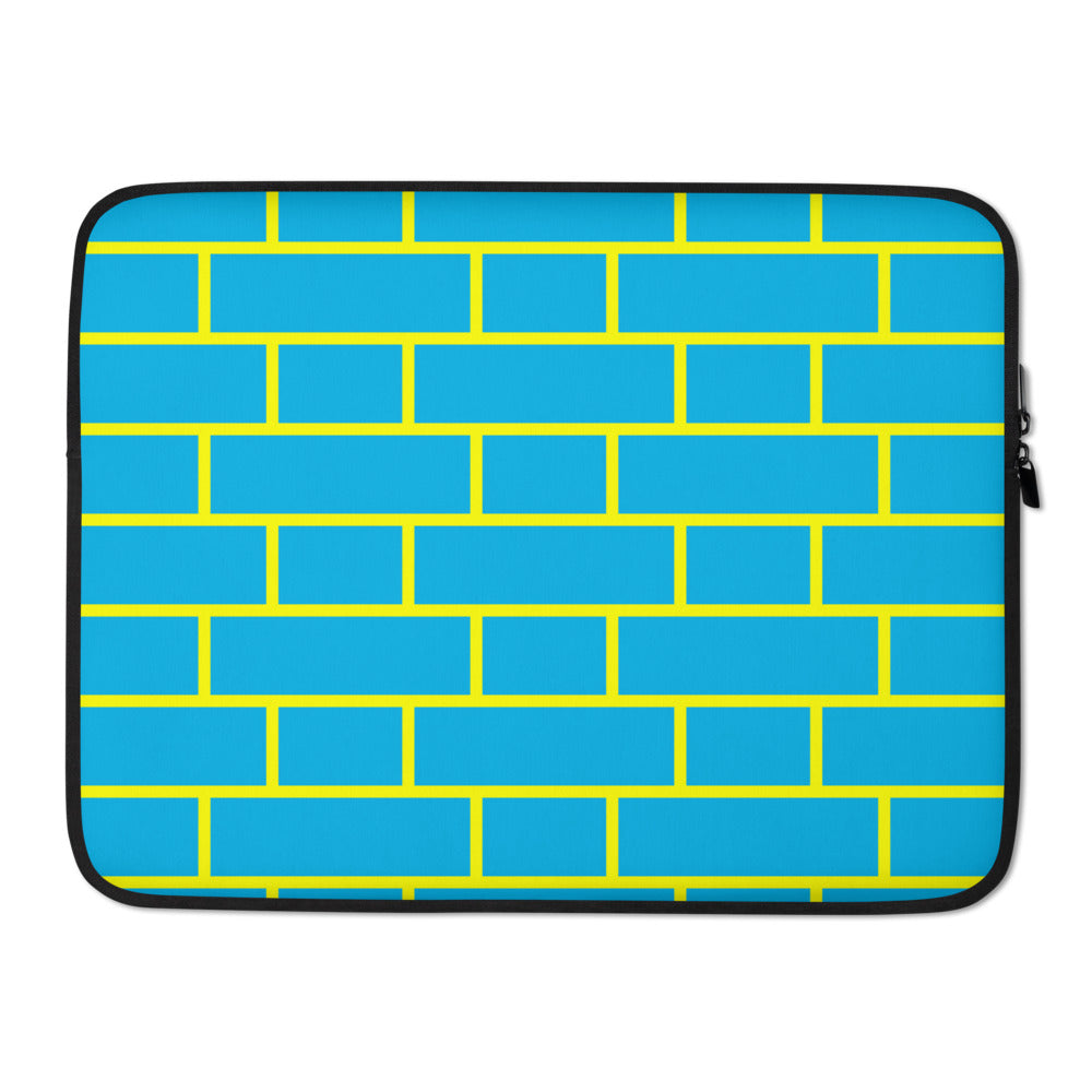 Blue & Yellow Flemish Bond Brick Hatch Laptop Sleeves