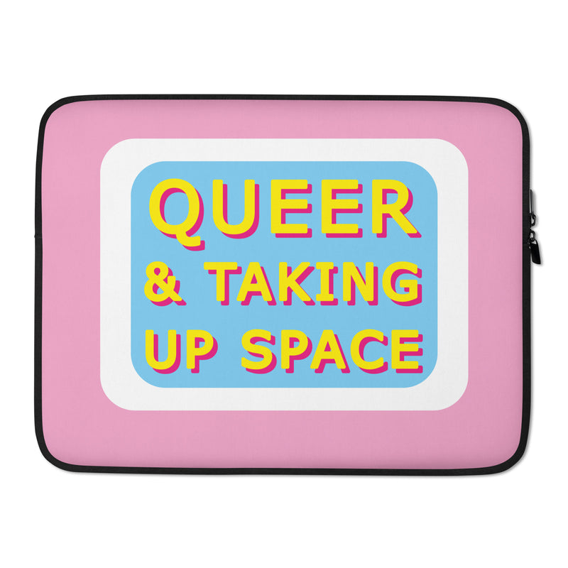 Queer & Taking Up Space Blue, White & Pink Laptop Cases (15" And 13")