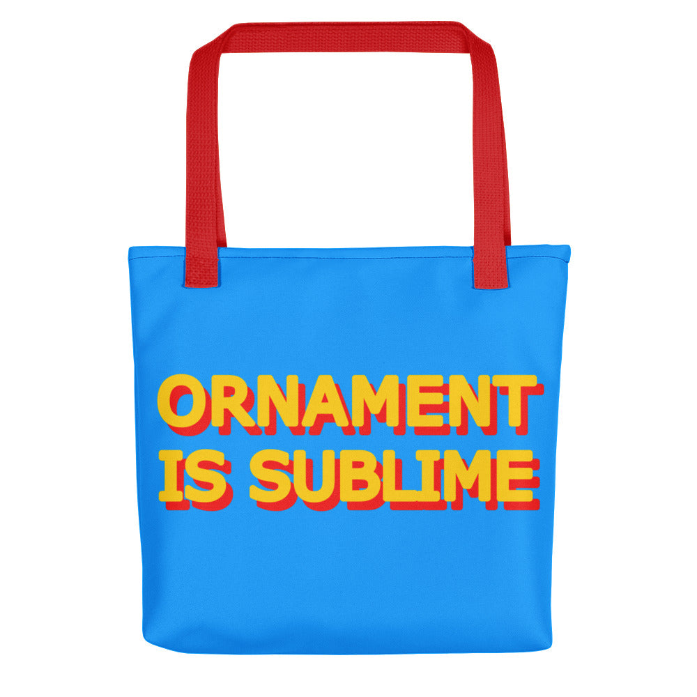 Ornament Is Sublime Yellow & Blue Tote Bags