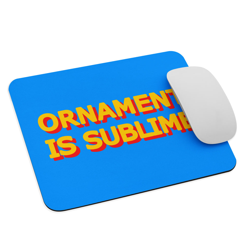 Ornament Is Sublime Blue & Yellow Mouse Pad