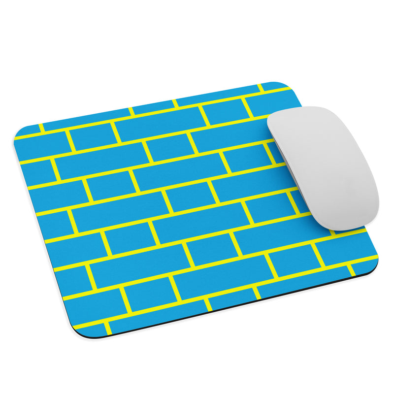 Blue & Yellow Flemish Bond Mouse Pad