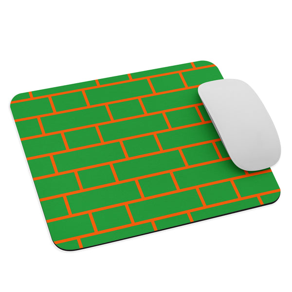 Green & Orange Flemish Bond Brick Mouse Pad